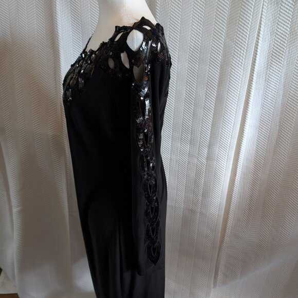 Joseph Ribkoff Long Sleeve Black Sequin Dress Size 10 Cocktail Wedding Guest - Picture 6 of 16